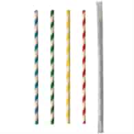 SŁOMKA PAPIEROWA 20cm fi6mm PASKI-MIX KOLOR POJEDYŃCZO PAKOWANE (600/10/100)