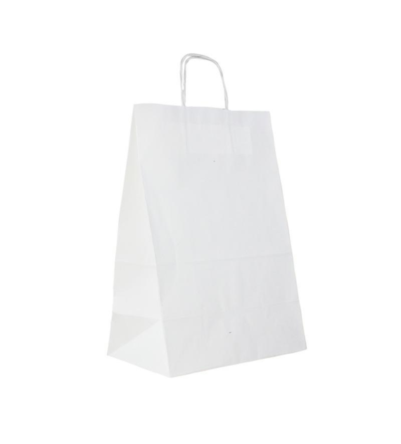 TORBA BIAŁA Z UCHEM SKRĘCANYM 305x170x425 (300x170x410) 100G (100SZT)