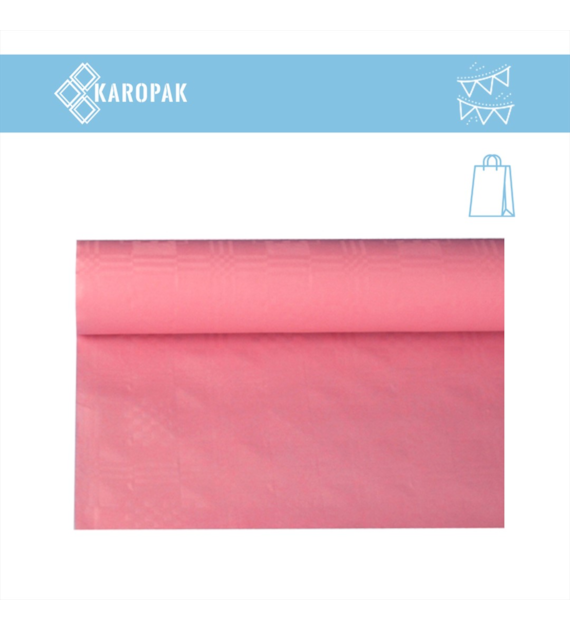 OBRUS PAPIEROWY W ROLCE 1,2x8m WYTŁOCZENIE DAMASZKOWE RÓŻOWY (28/12/1)
