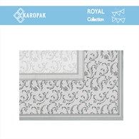 OBRUSY SKŁADANE ROYAL COLLECTION PLUS 100x100cm 12SZT DAMASCATO SZARY