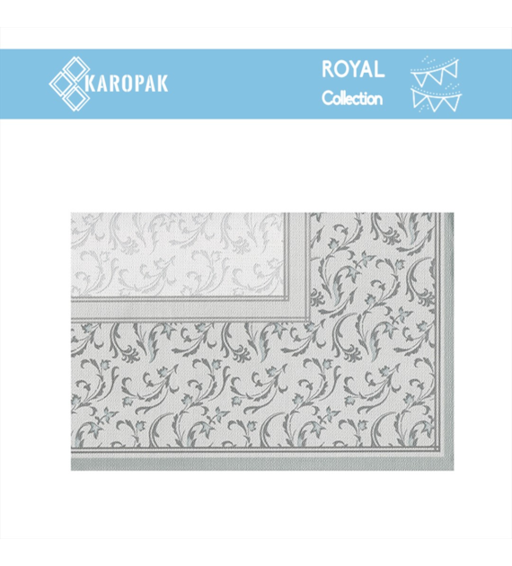 OBRUSY SKŁADANE ROYAL COLLECTION PLUS 100x100cm 12SZT DAMASCATO SZARY