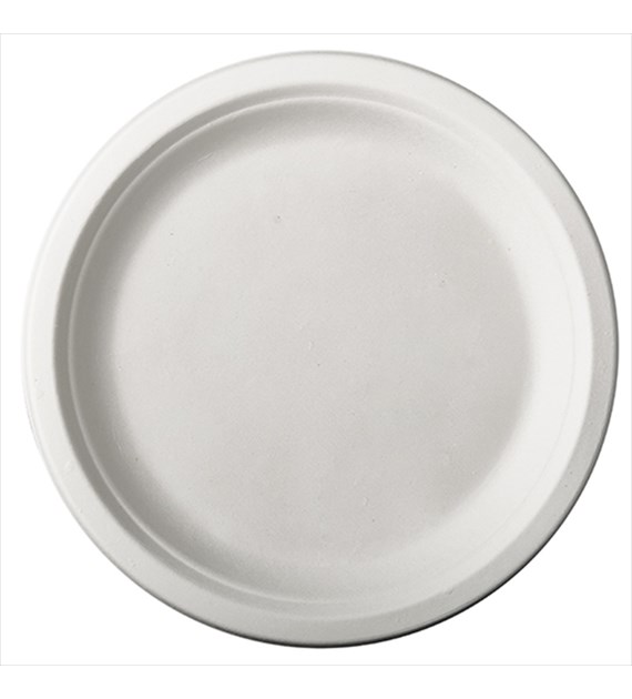 TALERZ Z TRZCINY CUKROWEJ 23cm BIAŁY (480/10/50)