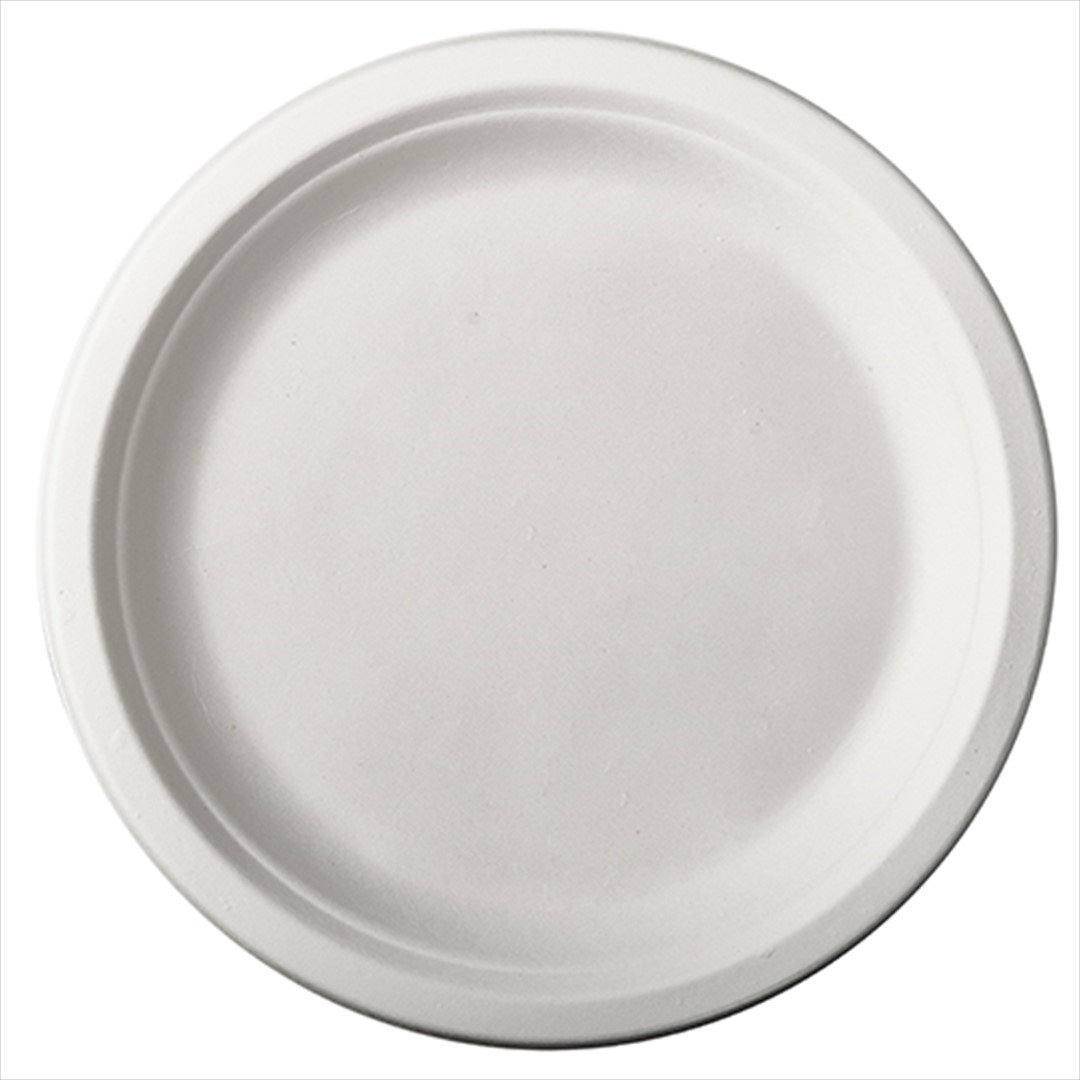 TALERZ Z TRZCINY CUKROWEJ 23cm BIAŁY (480/10/50)