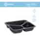 (REUSE) Pojemnik żebrowany D-9420RC 227x178x50 560/340/250ml trójdzielny CZARNY (42/4/80)