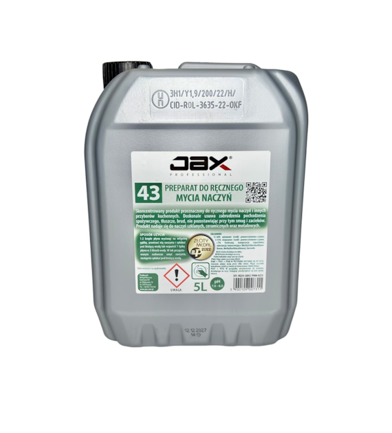 JAX PROFESSIONAL PREPARAT DO RĘCZNEGO MYCIA NACZYŃ 5L (36/4/1)