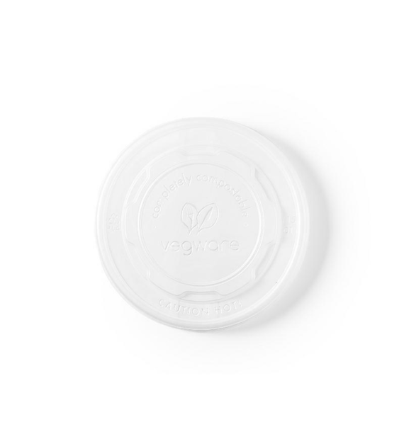 WIECZKO DO POJEMNIKA PAPIEROWEGO C-PLA PŁASKIE 115mm (VLID115S) (50szt) BIODEGRADOWALNE
