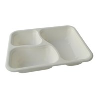 POJEMNIK OBIADOWY Z TRZCINY CUKROWEJ 227X178X45 TRÓJDZIELNY (125SZT) BIODEGRADOWALNY