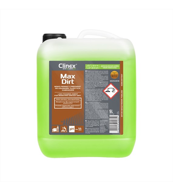 CLINEX MAXDIRT Niskopieniący preparat do usuwania tłustych zabrudzeń 5L (96/1/1)