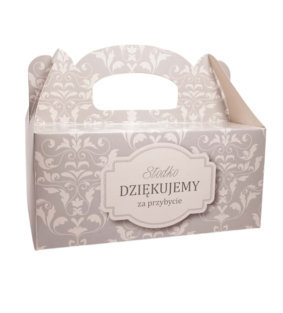OZDOBNE PUDEŁKO NA CIASTO 19x14x9cm -ORNAMENT-