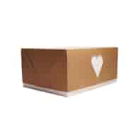 OZDOBNE PUDEŁKO NA CIASTO 19x14x9cm -SERDUSZKO-
