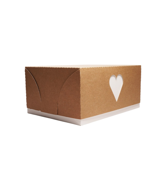OZDOBNE PUDEŁKO NA CIASTO 19x14x9cm -SERDUSZKO-