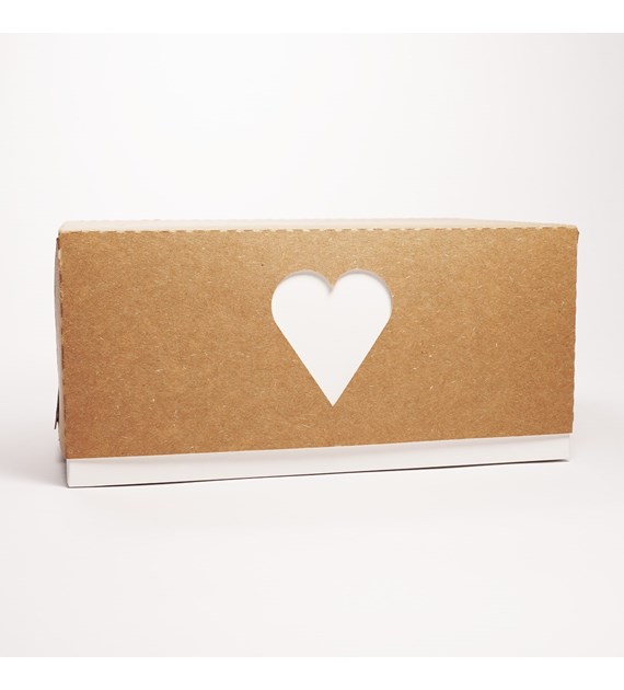 OZDOBNE PUDEŁKO NA CIASTO 19x14x9cm -SERDUSZKO-