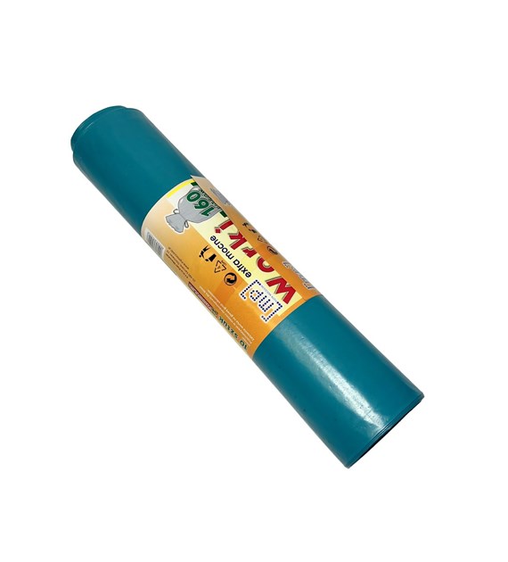 Worki na odpady 160L LDPE niebieskie ETYKIETA (_/20/10)