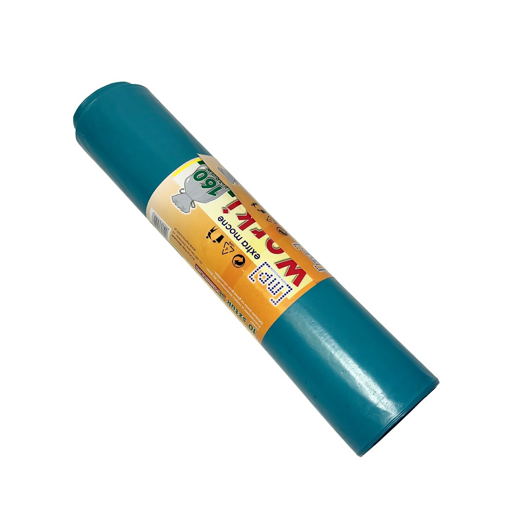 Worki na odpady 160L LDPE niebieskie ETYKIETA (_/20/10)