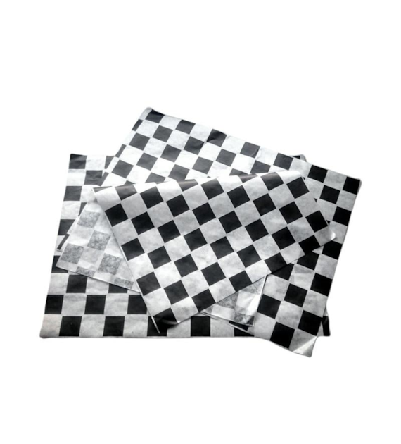 PAPIER PAKOWY 22+8PE 30x40 KRATKA CZARNA (1000SZT)