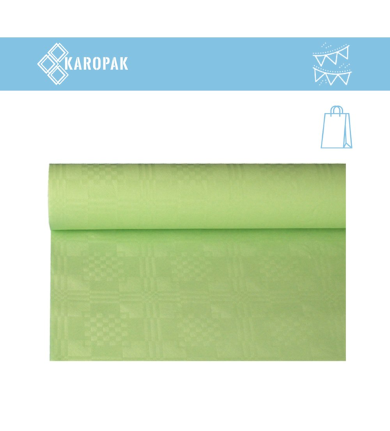 OBRUS PAPIEROWY W ROLCE 1,2x8m WYTŁOCZENIE DAMASZKOWE PASTELOWA ZIELEŃ (_/12/1)