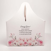 OZDOBNE PUDEŁKO NA CIASTO 19x14x9cm -RÓŻYCZKI-