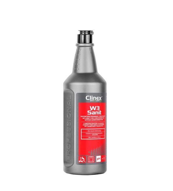 CLINEX W3 SANIT Skoncentrowany preparat myjący do codziennego mycia sanitariatów 1L (76/6/1)