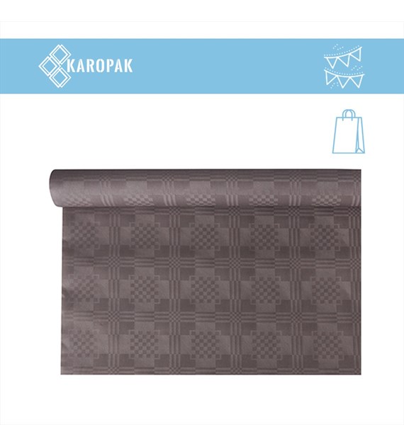 OBRUS PAPIEROWY W ROLCE 6m x 1,2m SZARY WYTŁOCZENIE DAMASZKOWE (_/12/1)