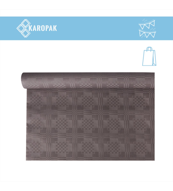 OBRUS PAPIEROWY W ROLCE 6m x 1,2m SZARY WYTŁOCZENIE DAMASZKOWE (_/12/1)