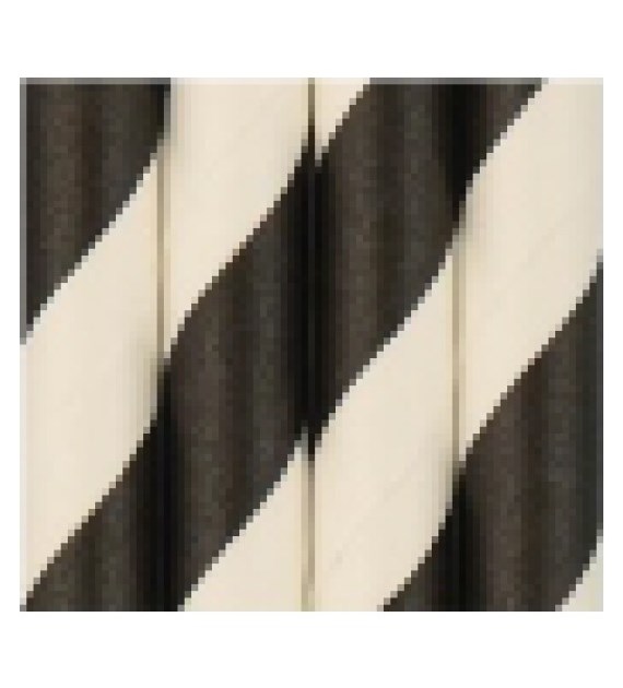 Love Nature słomka papierowa CZARNO-BIAŁA 8mm 19,7cm (20/50/100)