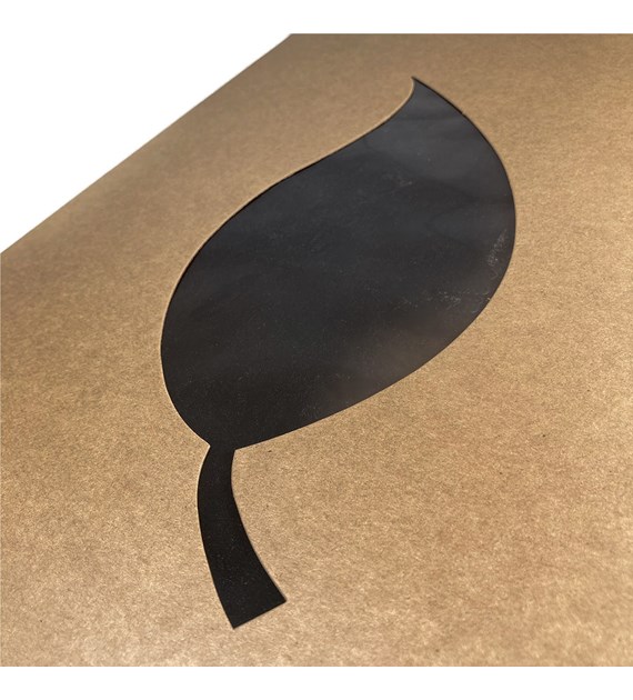 PUDEŁKO TRANSPORTOWE CATERINGOWE Z OKNEM - LIŚĆ kraft 55,7x37,6x8 GÓRA+DÓŁ (_/4x10/1)