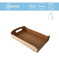 TACA TRANSPORTOWA CATERINGOWA DO PUDEŁKA Z OKNEM -LIŚĆ kraft 54x36x4,5 (_/6/10)