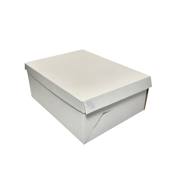 PUDEŁKO DO TORTÓW BIAŁE Z KLAPĄ 410x310x150 mm