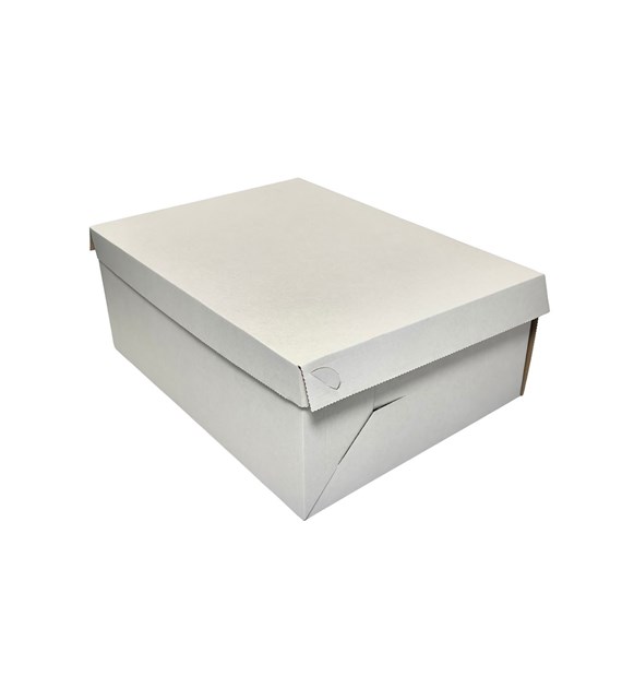PUDEŁKO DO TORTÓW BIAŁE Z KLAPĄ 410x310x150 mm