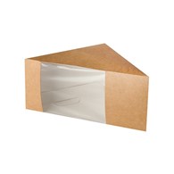 PUDEŁKO NA KANAPKI PAPIEROWE-PLA Z OKNEM 12,3x12,3x8,2cm (_/10/50)