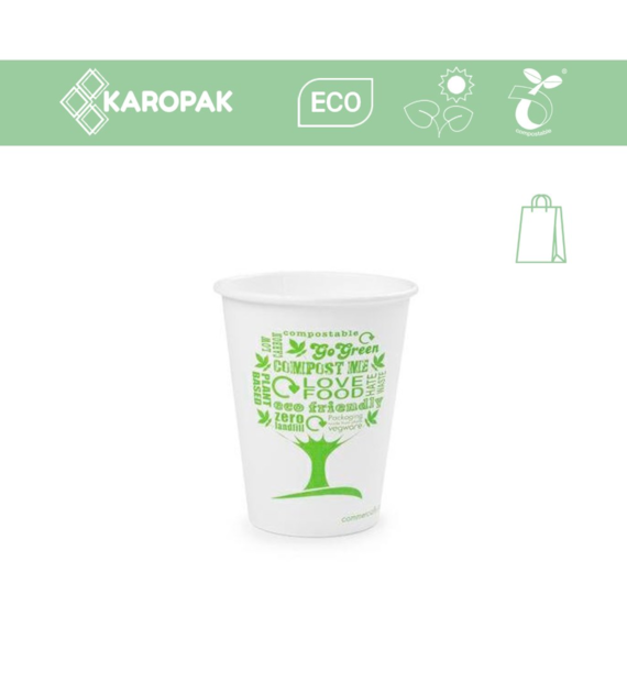 KUBEK PAPIEROWY 350ml GREEN TREE + PLA 90mm (_/20/50)
