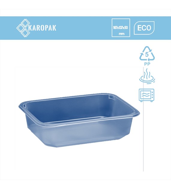 (REUSE) Pojemnik W1/602 187x137x50 850ml TRANSPARENTNY (12/640/1)