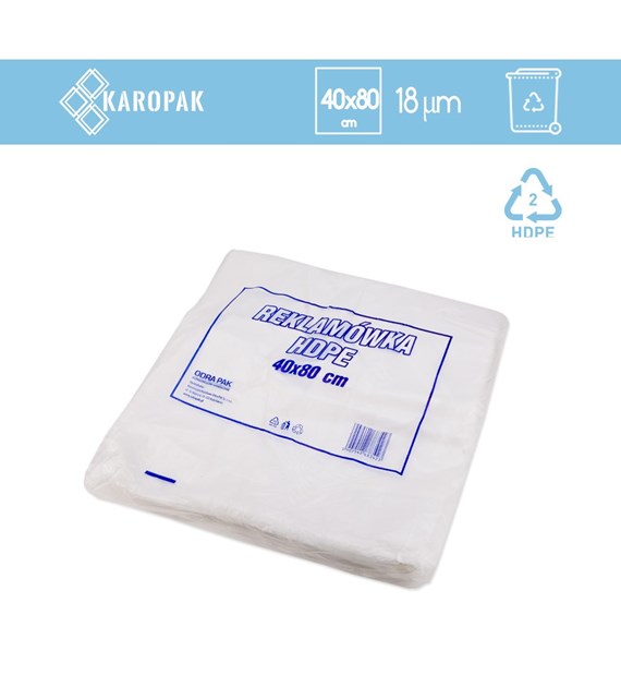 Reklamówki HDPE 40/80 SUPER MOCNA 18mic (40/10/100)