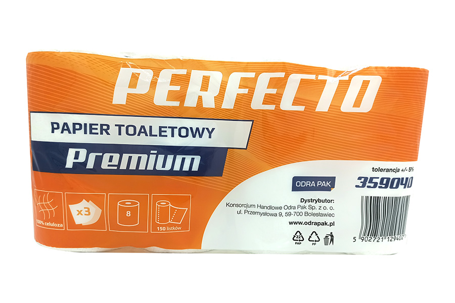 PERFECTO Papier Toaletowy Premium 3W Celuloza 150 listków (36/7/8)