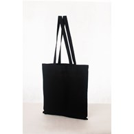 EKO TORBA 38x42 BAWEŁNA CZARNA DŁUGA RĄCZKA