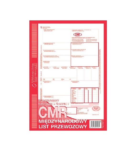 CMR A4 MIĘDZYNARODOWY LIST PRZEWOZOWY 1+4