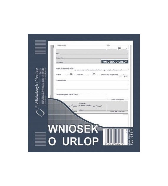 DRUK WNIOSEK O URLOP A5 2/3