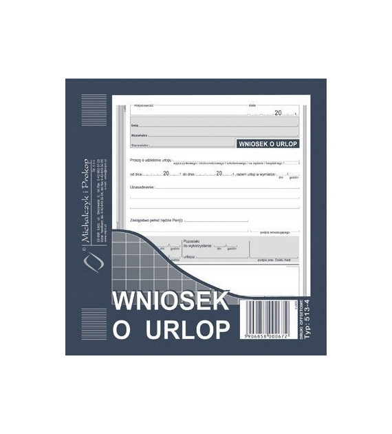 DRUK WNIOSEK O URLOP A5 2/3