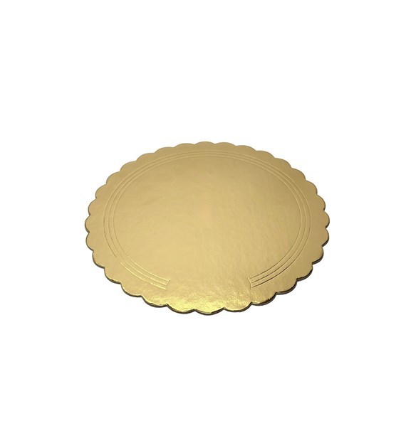 PODKŁAD OKRĄGŁY ZŁOTY KARBOWANY GRUBY 20cm 2000g (_/1/50)