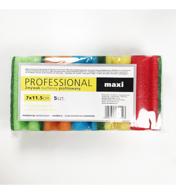 GĄBKA PROFESSIONAL MAXI PROFILOWANA KOLOR MIX 7x11,5cm (_/32/5)