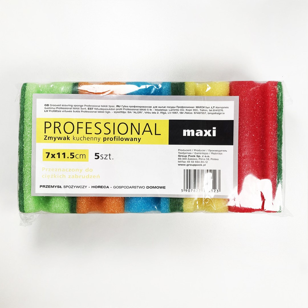 GĄBKA PROFESSIONAL MAXI PROFILOWANA KOLOR MIX (_/32/5)