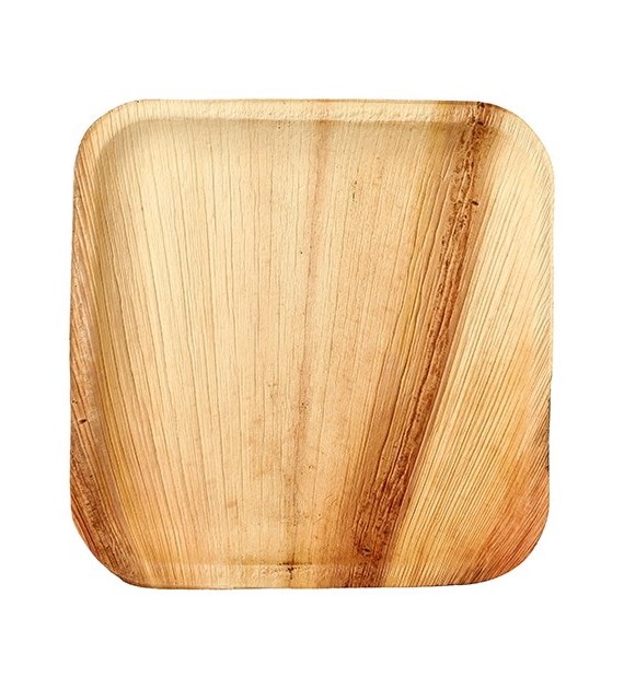 TALERZ KWADRATOWY Z LIŚCIA PALMOWEGO 25x25x1,5cm (96/4/25)