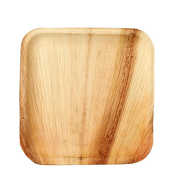 TALERZ KWADRATOWY Z LIŚCIA PALMOWEGO 25x25x1,5cm (96/4/25)