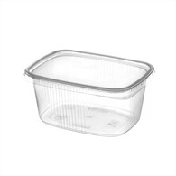 (REUSE) Pojemnik na surówkę prostokątny PP 300ml żebrowany (45/10/100)