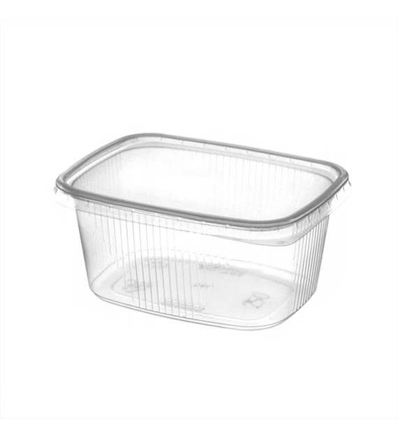 (REUSE) Pojemnik na surówkę prostokątny PP 300ml żebrowany (45/10/100)