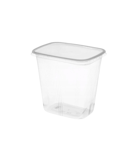 Pojemnik na surówkę prostokątny PP WYSOKI 500ml żebrowany (24/10/100)