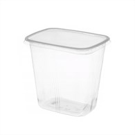 (REUSE) Pojemnik na surówkę prostokątny PP WYSOKI 500ml żebrowany (24/10/100)