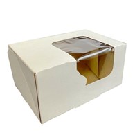 Pudełko klejone białe 16,5x11x8 zamykane z oknem (50szt/op)
