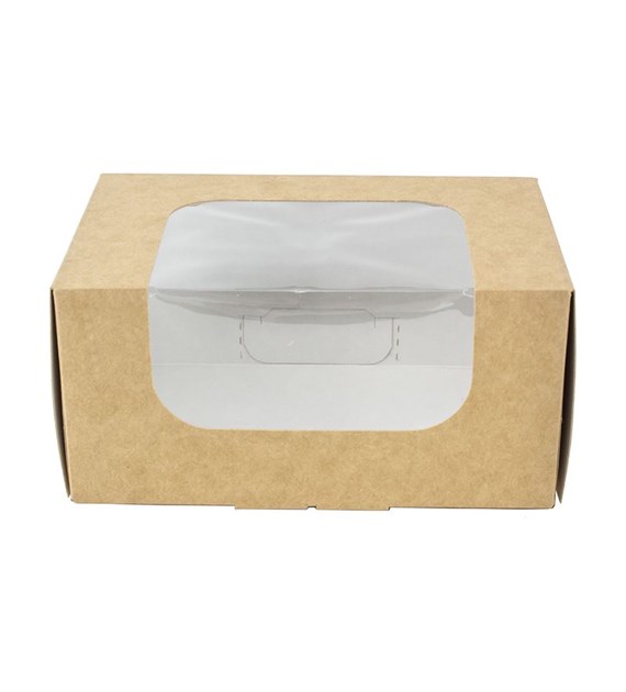 Pudełko klejone szare 16,5x11x8 zamykane z oknem (50szt/op)