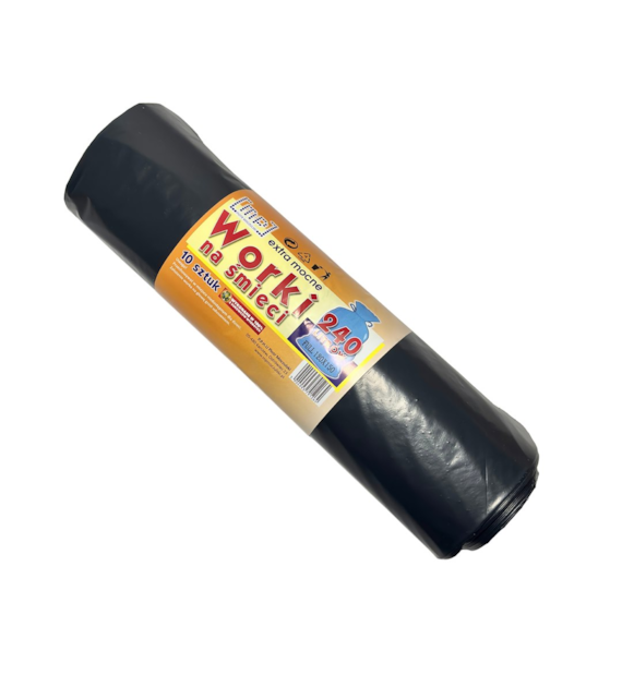 MP Worki na odpady 240l LDPE 55mic czarne 120x150 (50/10/10)